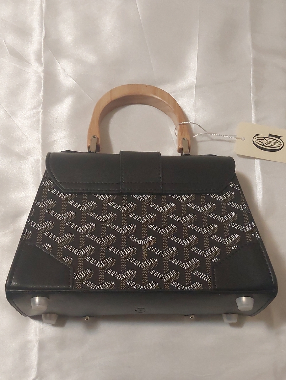 Luxury Black and Brown Top-Handle Women's Bag - Picture 4 of 7